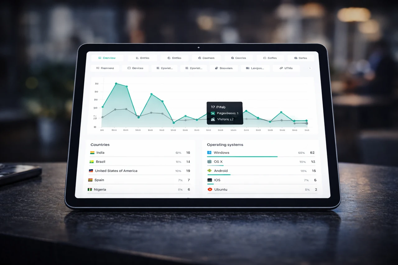 Screenshot of the app links analytics system page