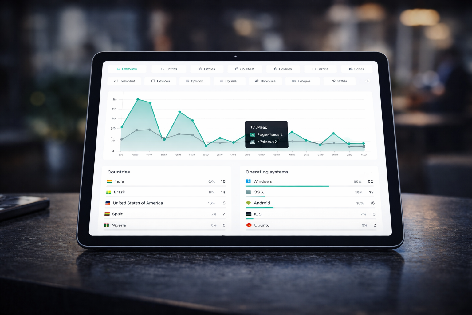Screenshot of the app links analytics system page